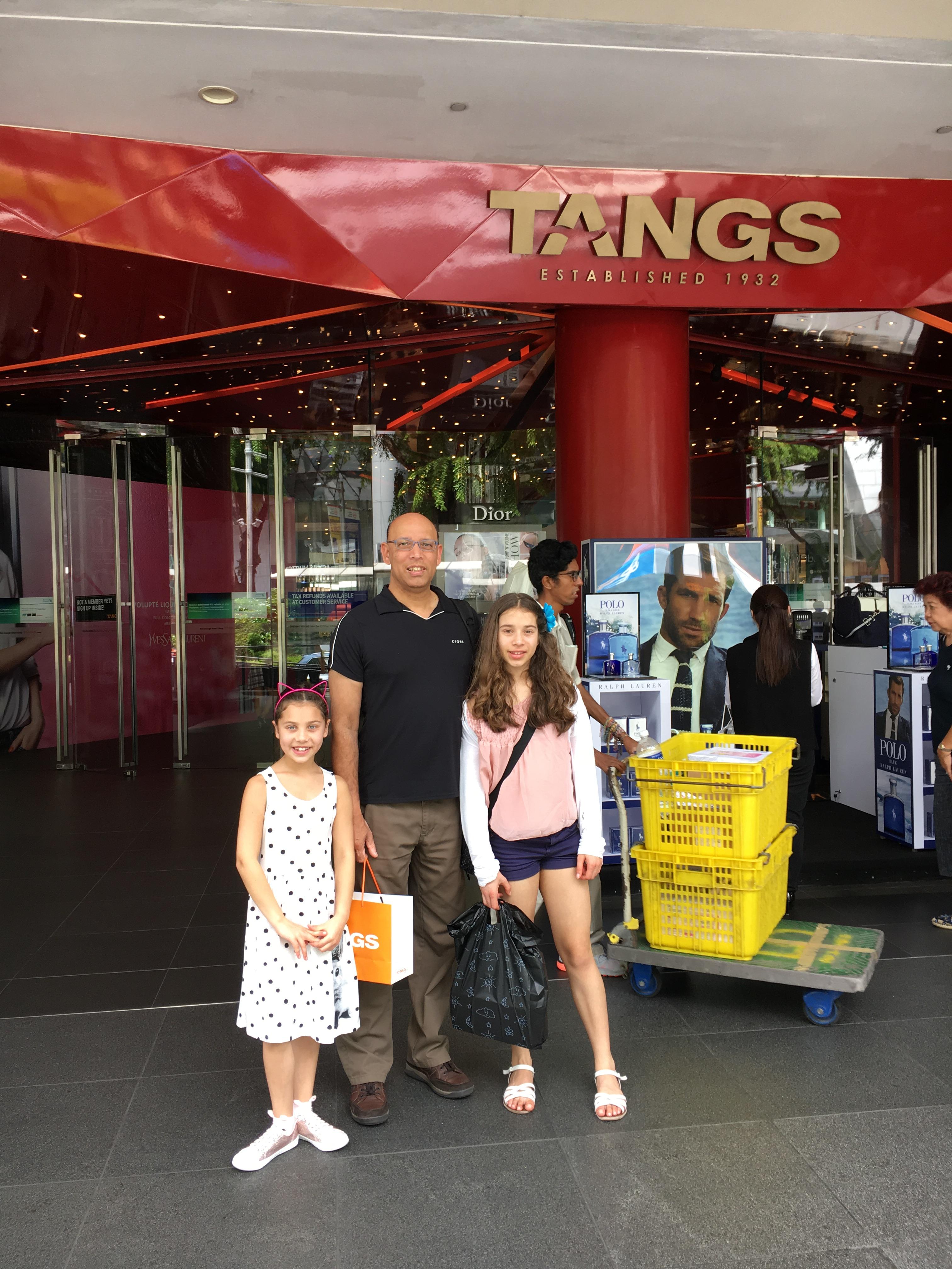 Deepa Dassanayake with his two daughters at a movie theater